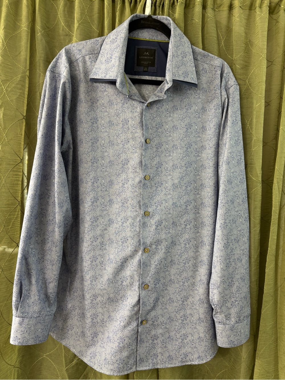 Lindbergh Light Blue paisley Floral Dress Shirt double collar